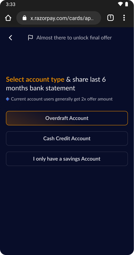 Account selection step 4